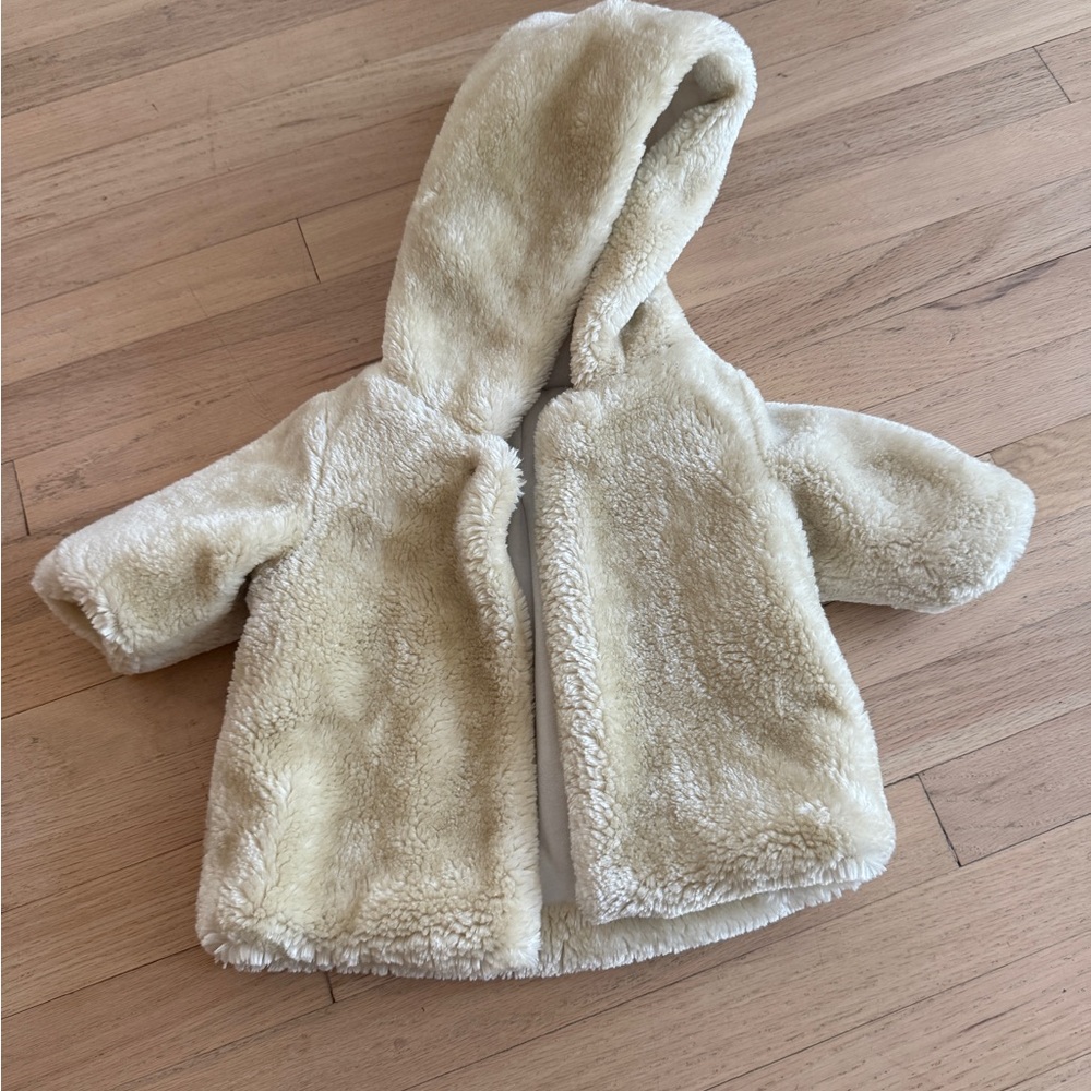 Petit Bateau Cozy Cream Baby Hooded Jacket